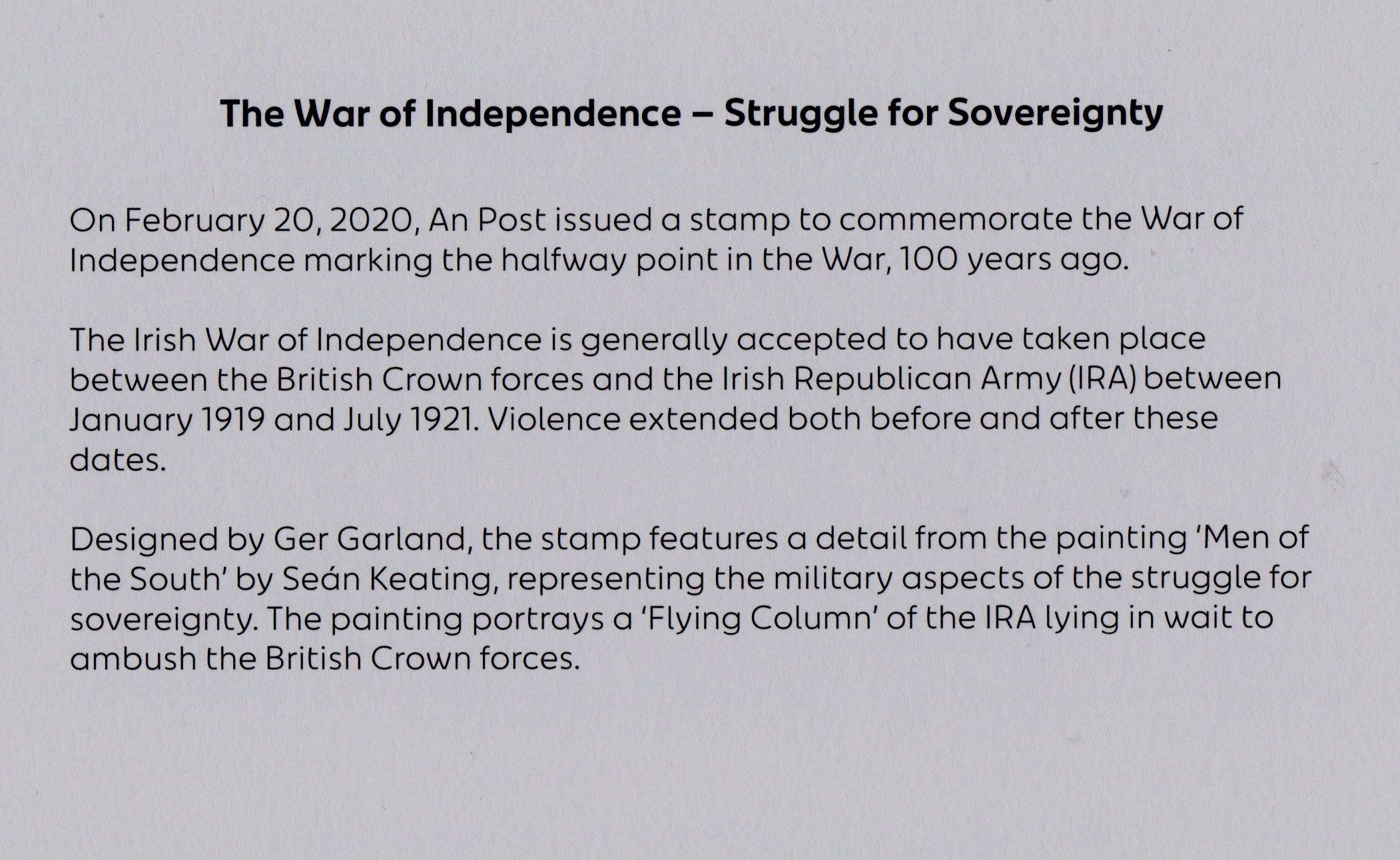 War of Independence Insert 1